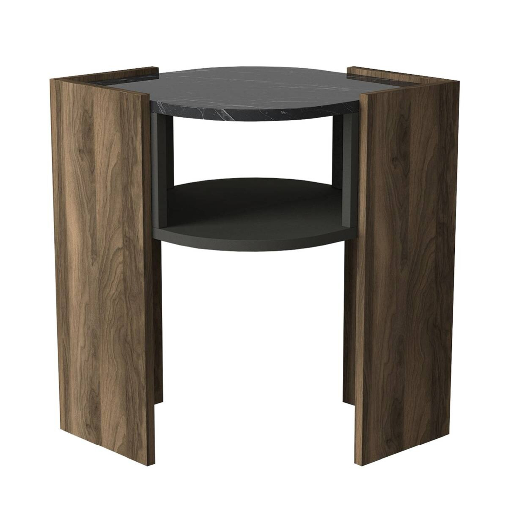 Beistelltisch Marbel walnuss Nachbildung Marmor Optik Spanplatte B/H/T: ca. 47,6x60x22 cm