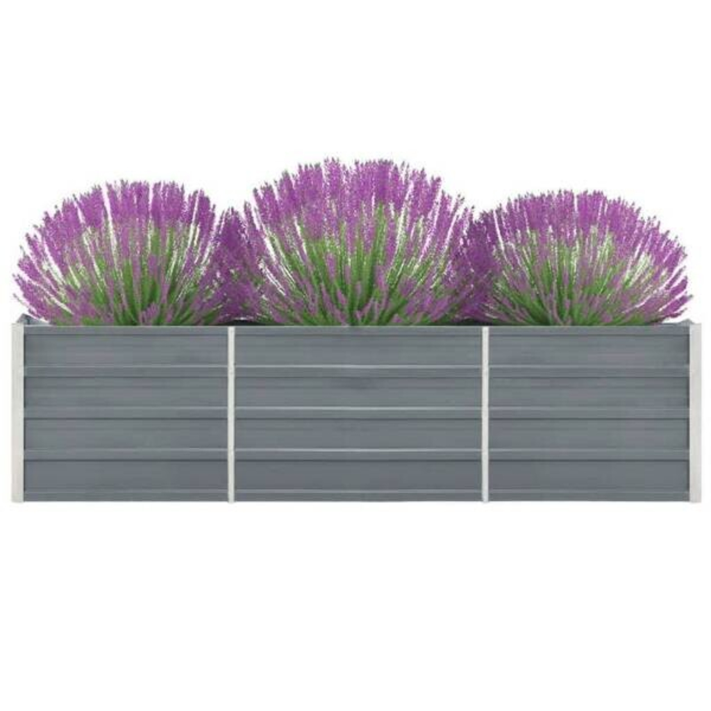 Garten-Hochbeet grau Stahl B/H/L: ca. 40x45x240 cm