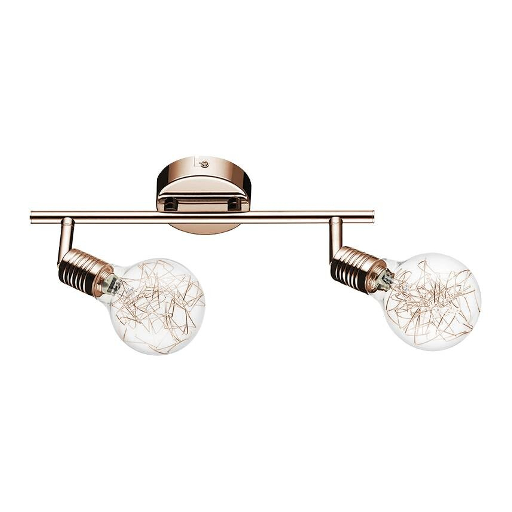 SPOT Light Spotbalken Bulbs Kupfer klar Metall Glas B/H/T: ca. 32x23x14 cm G9 2 Brennstellen