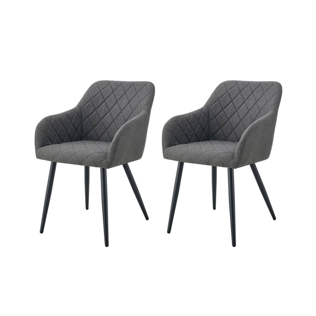 Stuhl LEA, 2er Set anthrazit Webstoff B/H/T: ca. 56x83x60 cm