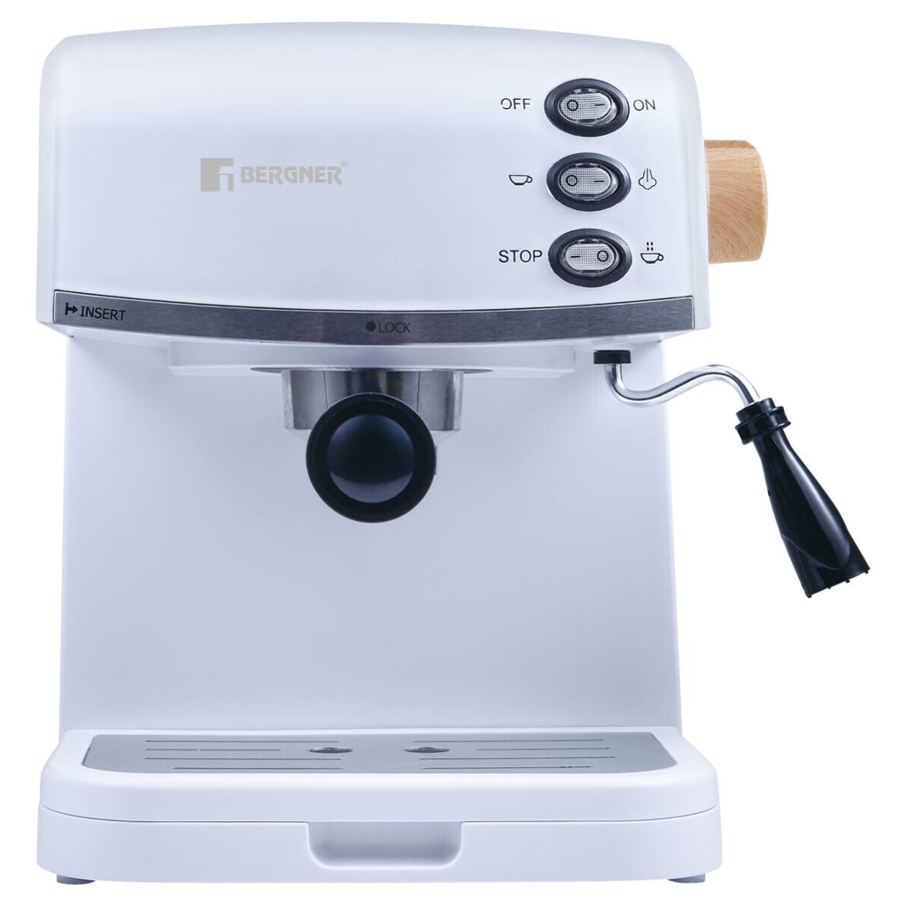 BERGNER Espressomaschine weiß Aluminium B/H/L: ca. 29,5x31x33,5 cm