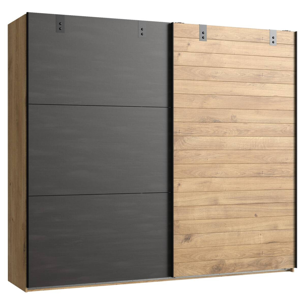 Schwebetürenschrank Detroit Plankeneiche Nachbildung B/H/T: ca. 250x216x65 cm
