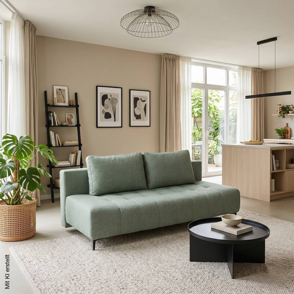 Schlafsofa Alicante salbei Webstoff B/H/T: ca. 195x88x95 cm