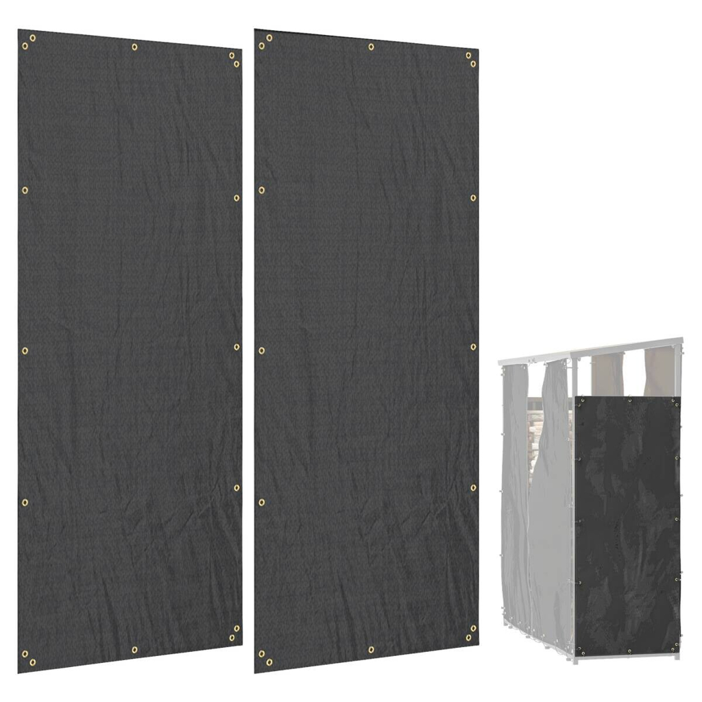 Outsunny Kaminholzregal Abdeckung schwarz Polyester B/H/L: ca. 62x0,1x148 cm