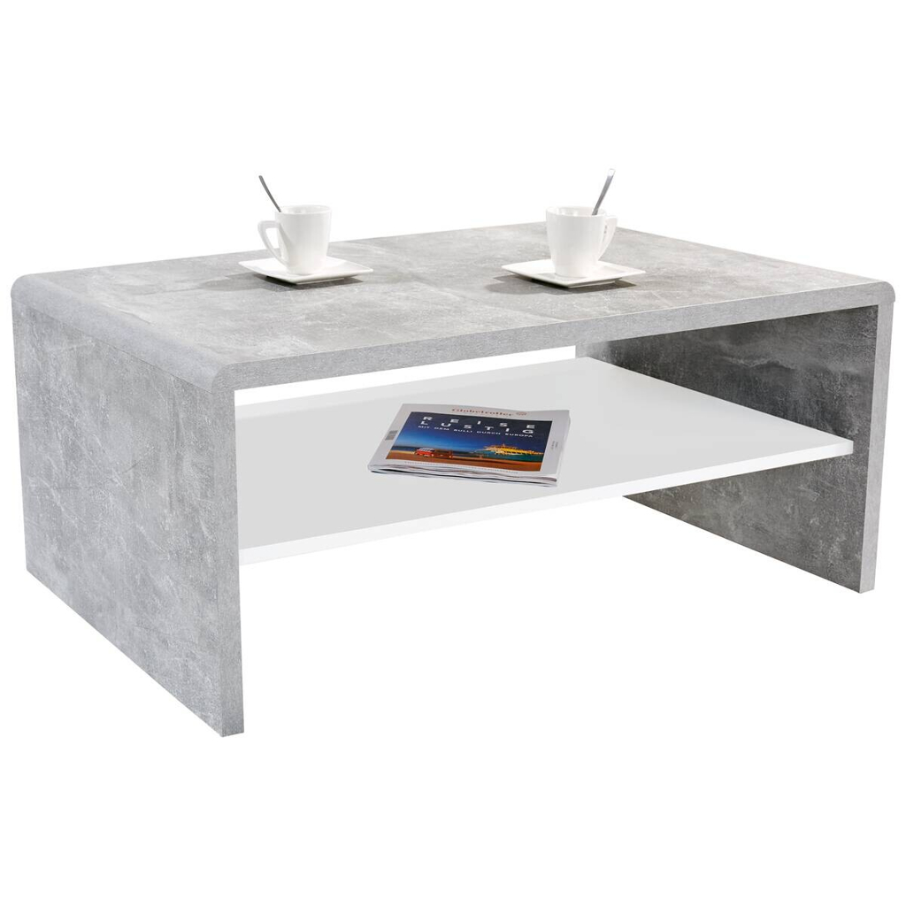 Couchtisch Cala Luna C4T02 Beton Optik Alpinweiß Nachbildung B/H/T: ca. 100x40x59 cm