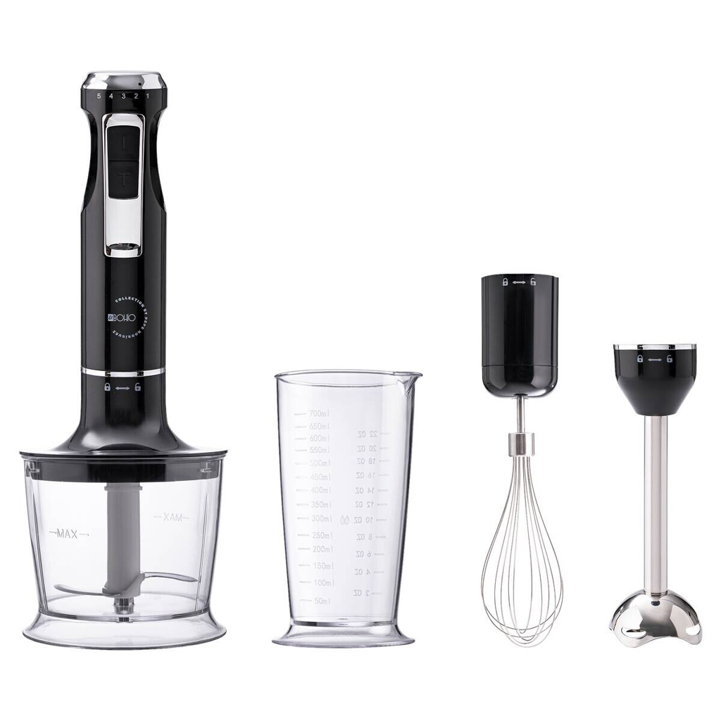 BERGNER Stabmixerset schwarz silber Edelstahl