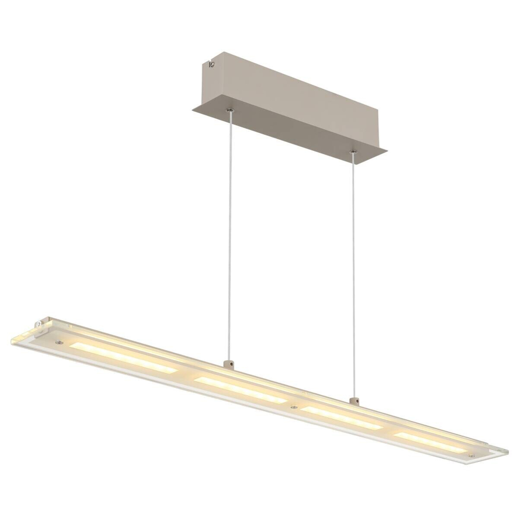 GLOBO LED-Pendelleuchte Novak sand Glas Metall B/L/D: ca. 9x88x150 cm