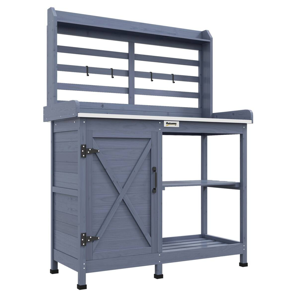 Outsunny Pflanztisch grau Polypropylen B/H/L: ca. 47x112x146 cm