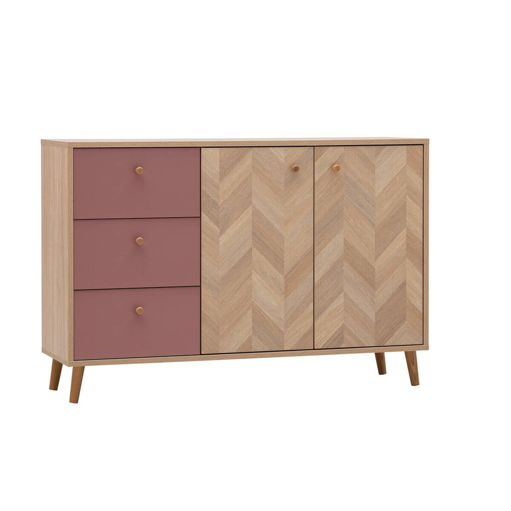 Sideboard Visby Eiche Nachbildung mauve B/H/T: ca. 109x63,9x33,05 cm