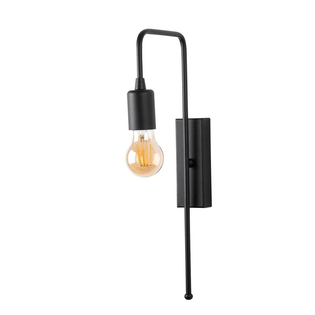 Opviq Wandleuchte schwarz Metall B/H/L: ca. 22x42x6 cm E27 1 Brennstellen