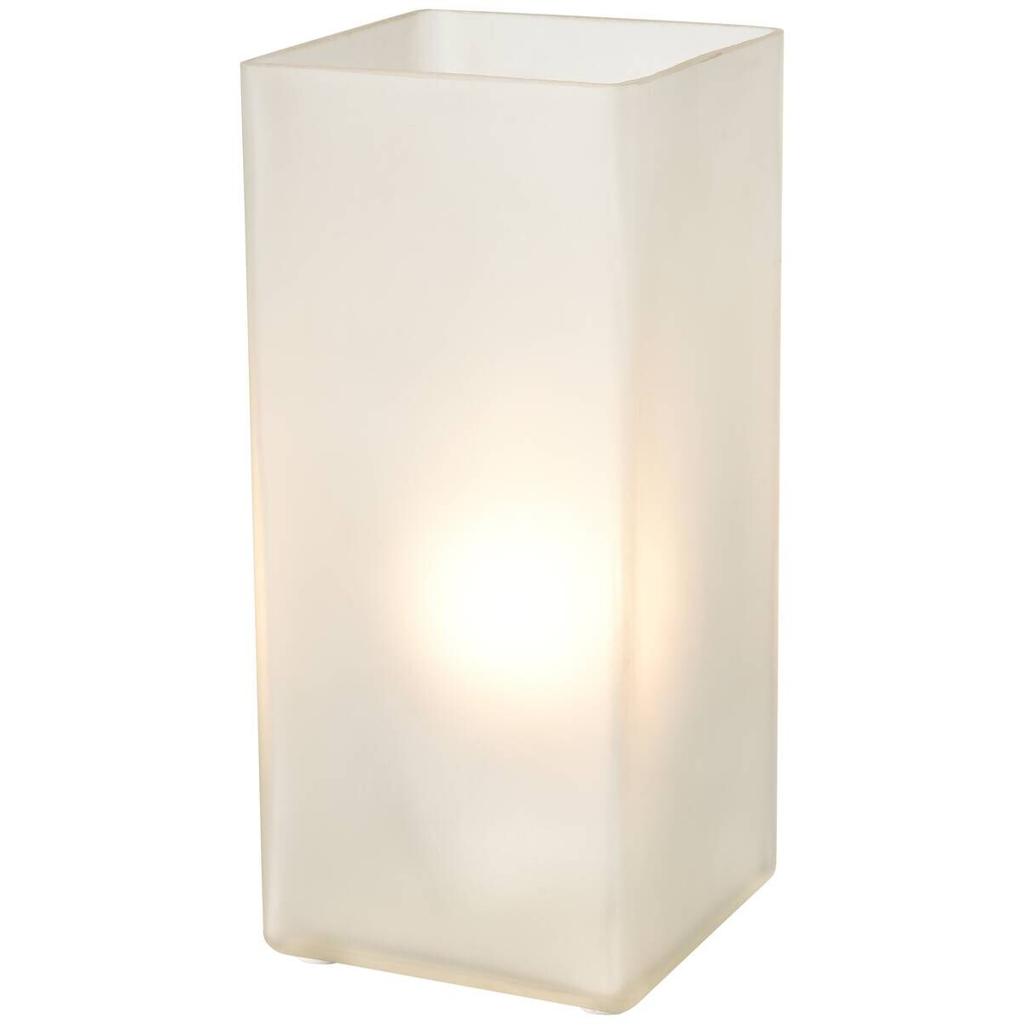 Nolo Tischleuchte Michi weiß Glas B/H/L: ca. 10x22x10 cm E14 1 Brennstellen