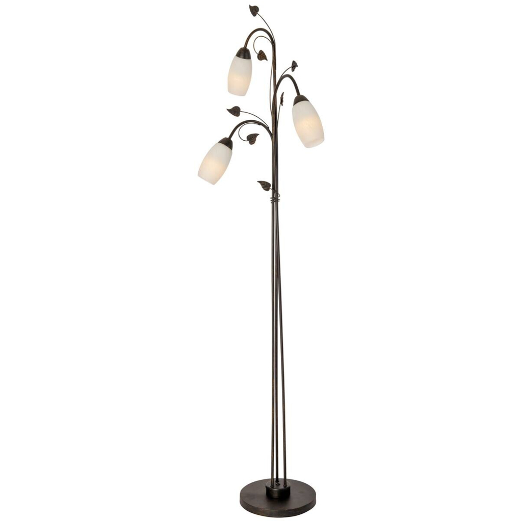 Nowa Stehlampe 40800323 rostfarbig weiß Glas Metall H: ca. 160 cm E14 3 Brennstellen