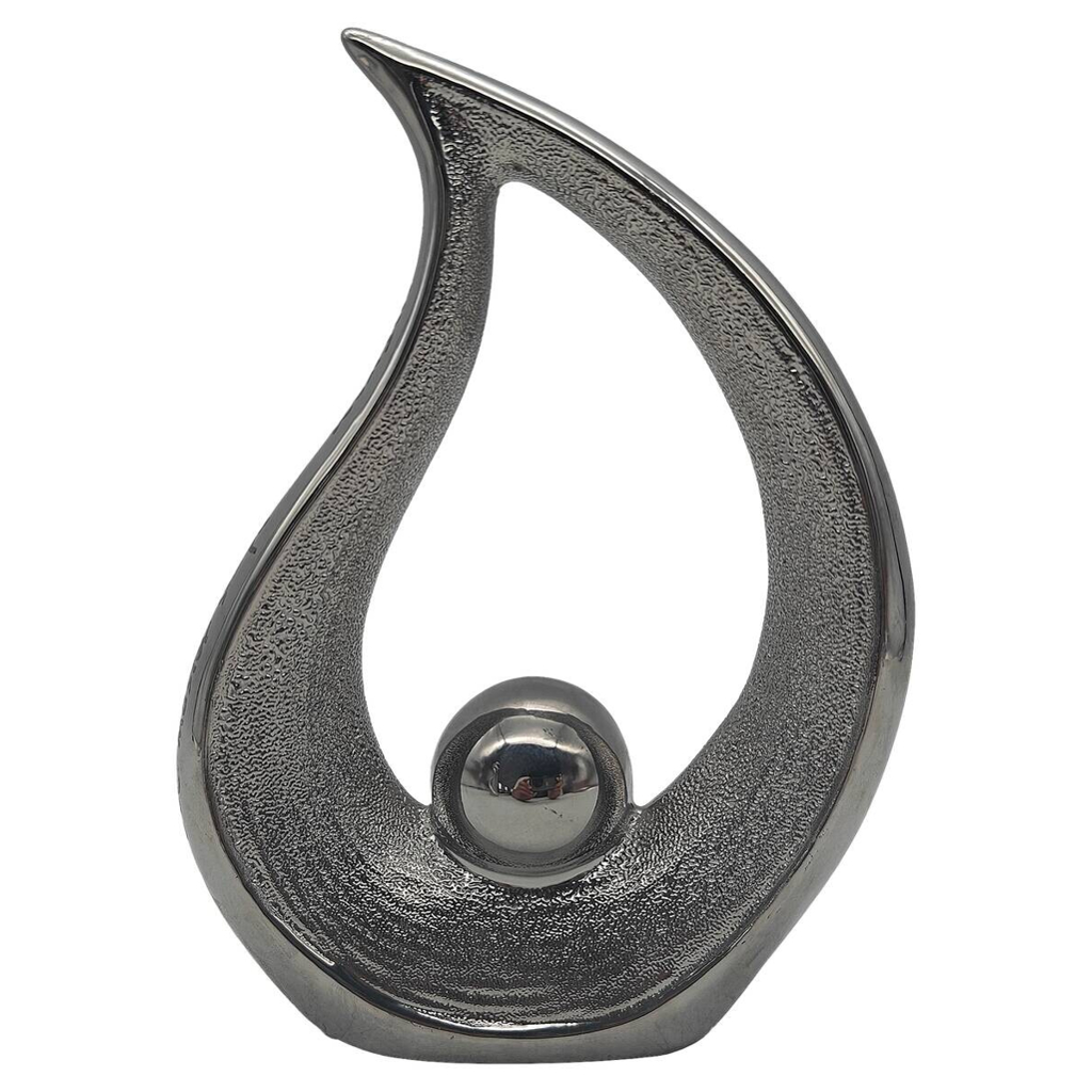 POCOline Deko-Herz silber Porzellan B/H/L: ca. 4,5x20,3x14,8 cm