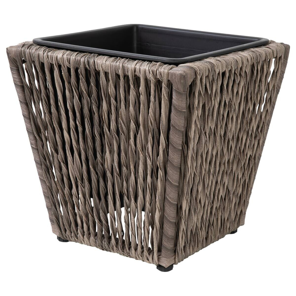 POCOline Pflanzgefäß grau Polyrattan B/H/L: ca. 28x28x28 cm