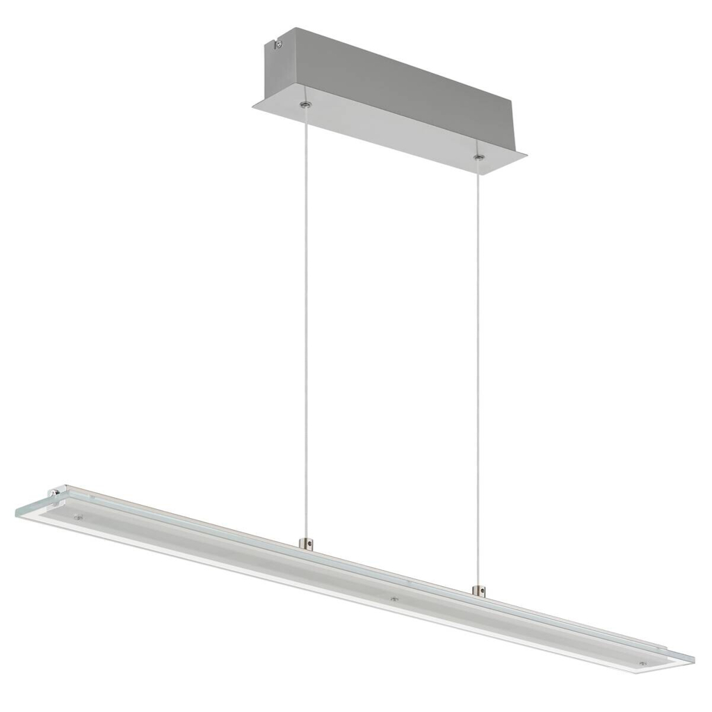 GLOBO Hängeleuchte nickel klar Glas Metall B/H/L: ca. 9x150x88 cm 1 Brennstellen