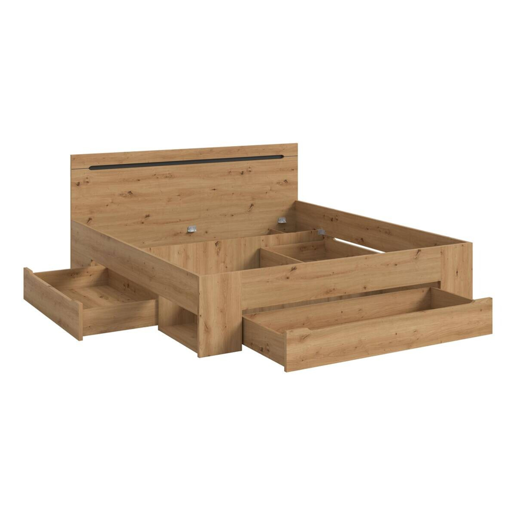 Bett CANU basaltgrau Artisan Nachbildung