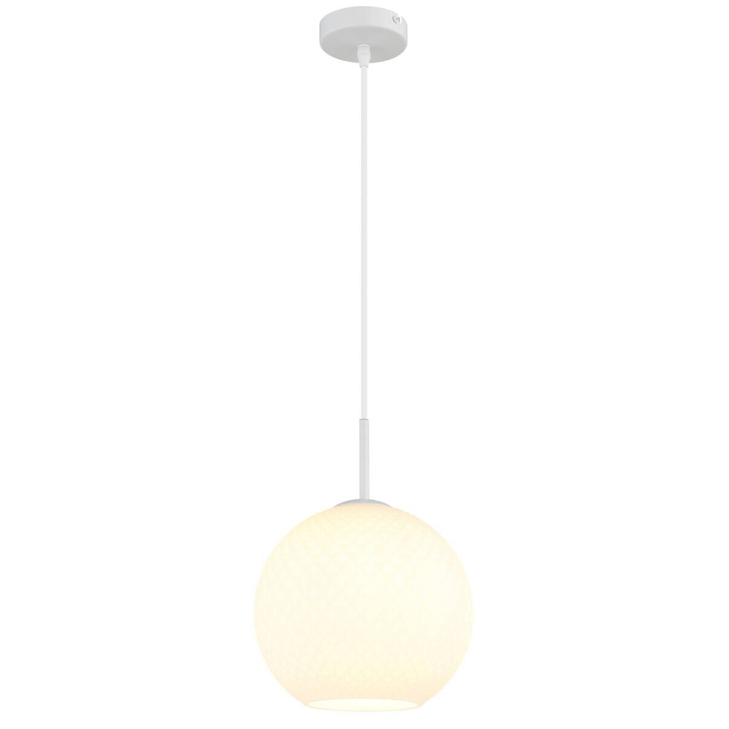 GLOBO Pendelleuchte weiß Opal Glas Metall H/D: ca. 120x25 cm E27 1 Brennstellen