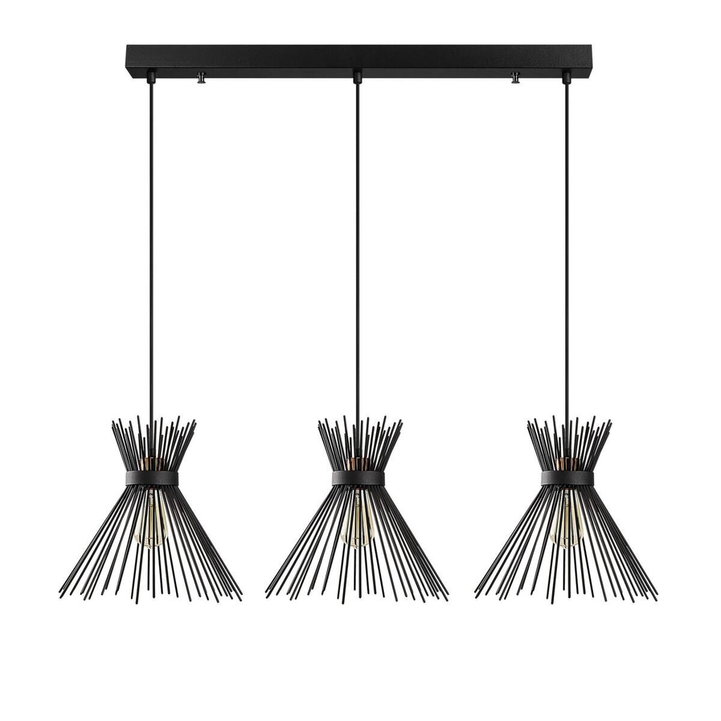 Opviq Pendelleuchte Kirpi schwarz B/H/T/L: ca. 104x129x34x104 cm E27 3 Brennstellen