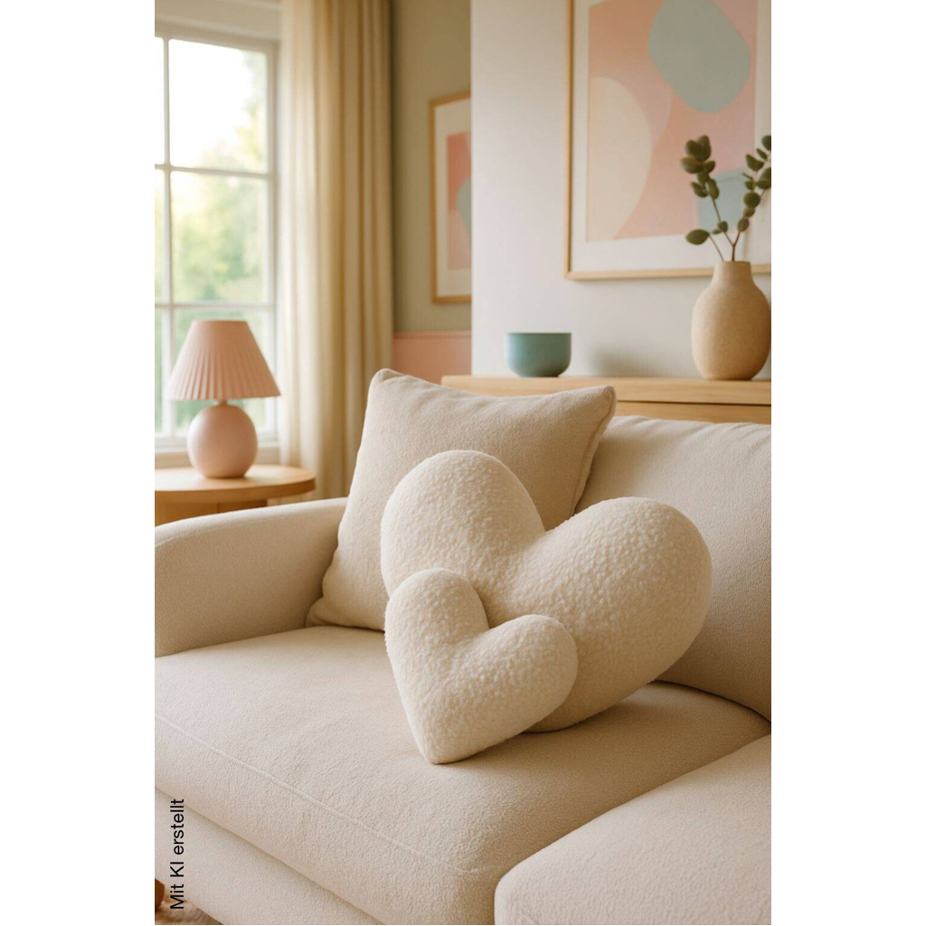 Dekokissen hellbeige Polyester B/L/S: ca. 38x33x9 cm