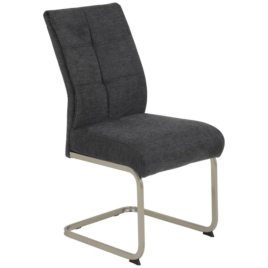 Schwingstuhl Ines, 4er-Set anthrazit Microfaser Webstoff Metall B/H/T: ca. 50x99x66 cm