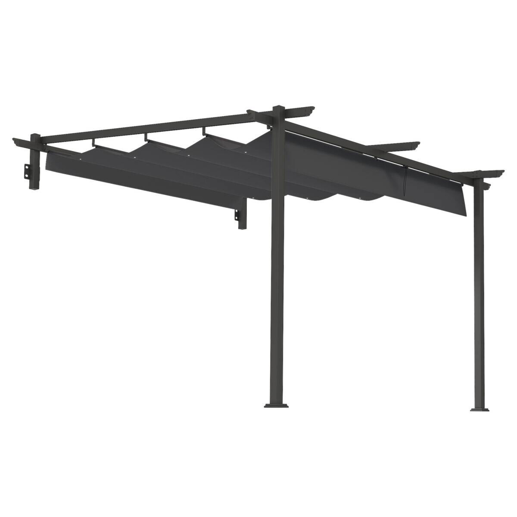 Outsunny Pergola dunkelgrau Aluminium B/H/L: ca. 297x230x297 cm
