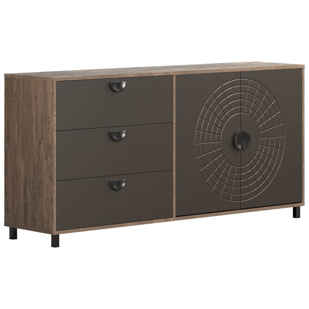 Sideboard Fusion Eiche dunkel Nachbildung bronze Optik B/H/T: ca. 176x86x42 cm