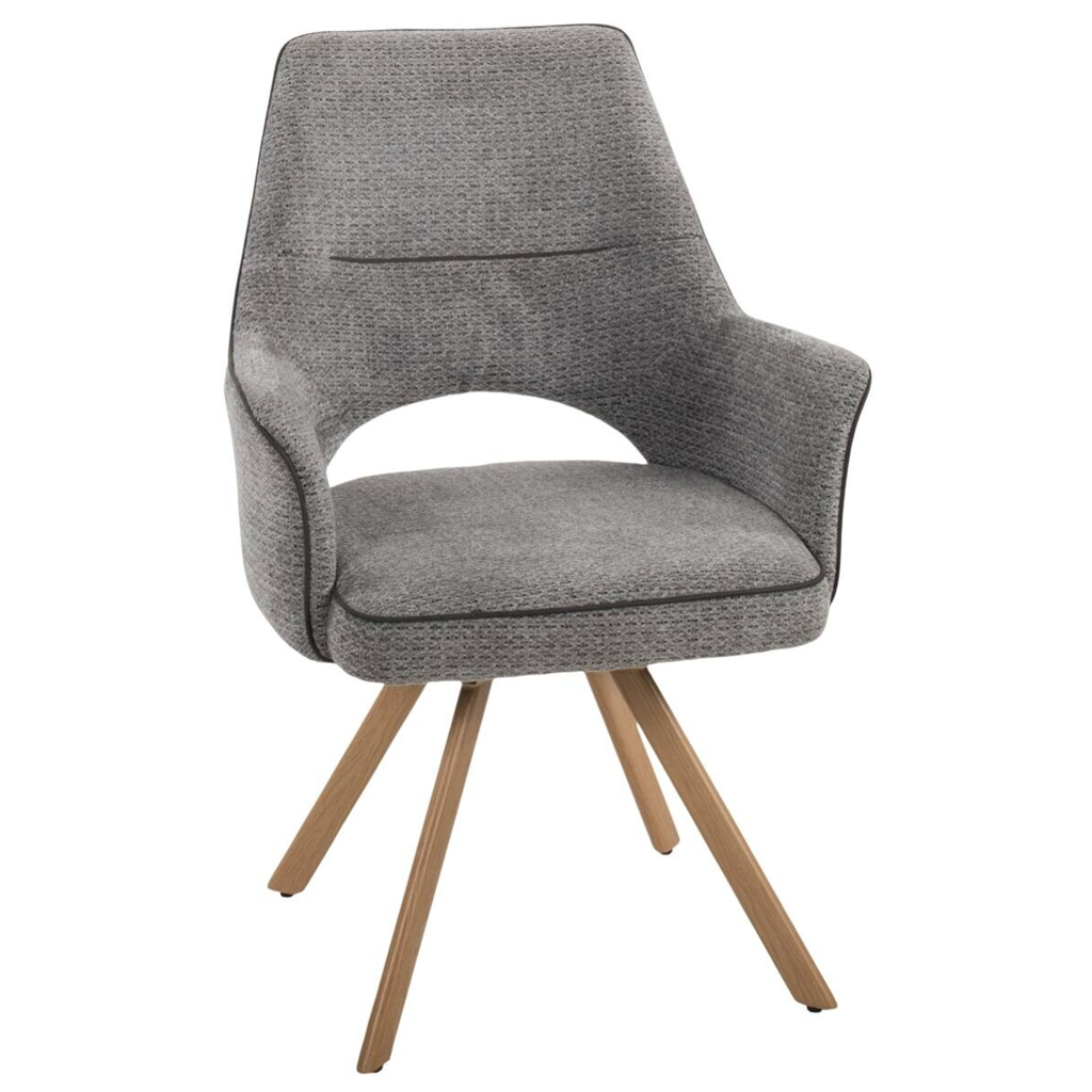 Stuhl Nila dunkelgrau Webstoff B/H/T: ca. 62x90x62 cm