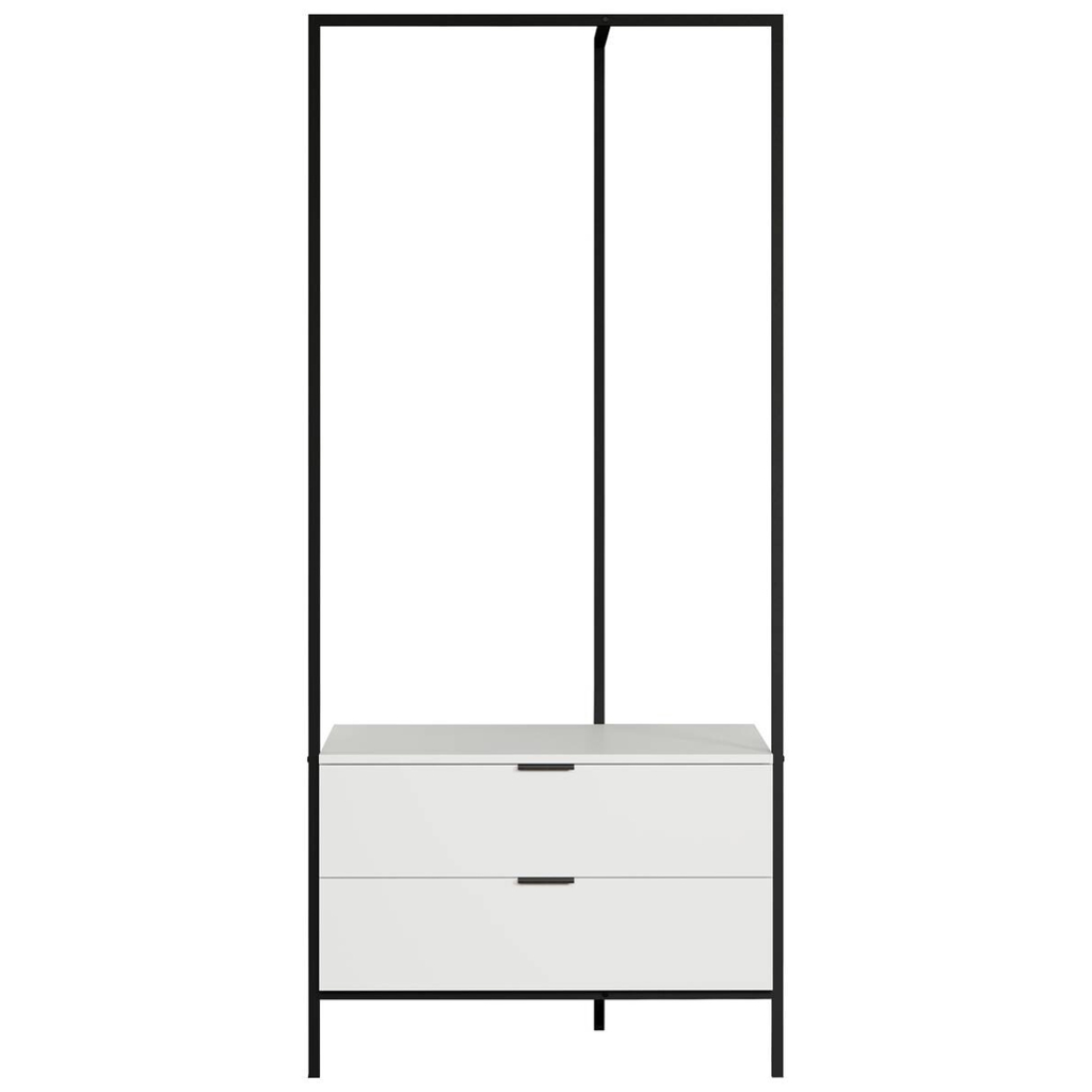 Garderobe Jody weiß matt schwarz B/H/T: ca. 85x190x47 cm
