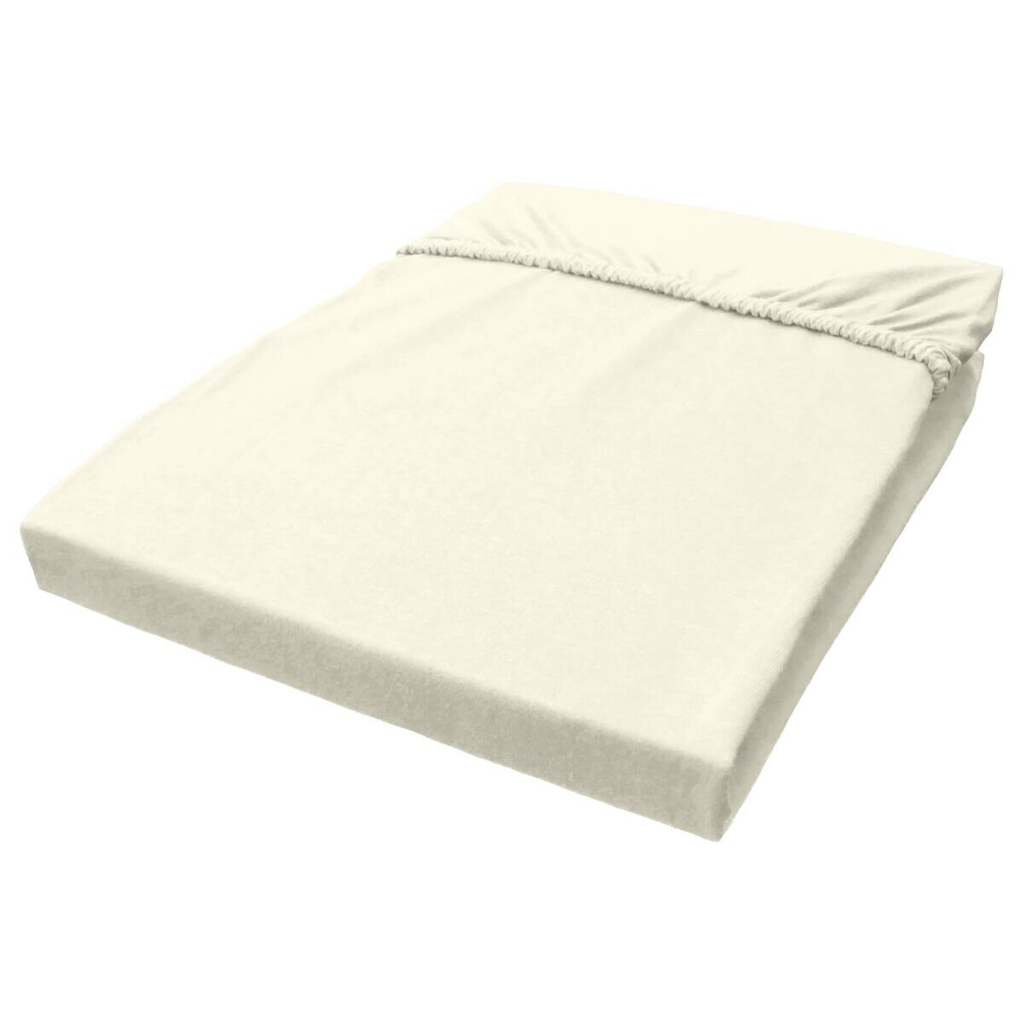 Boxspring Spannbetttuch ecru Baumwolle B/L: ca. 140x200 cm