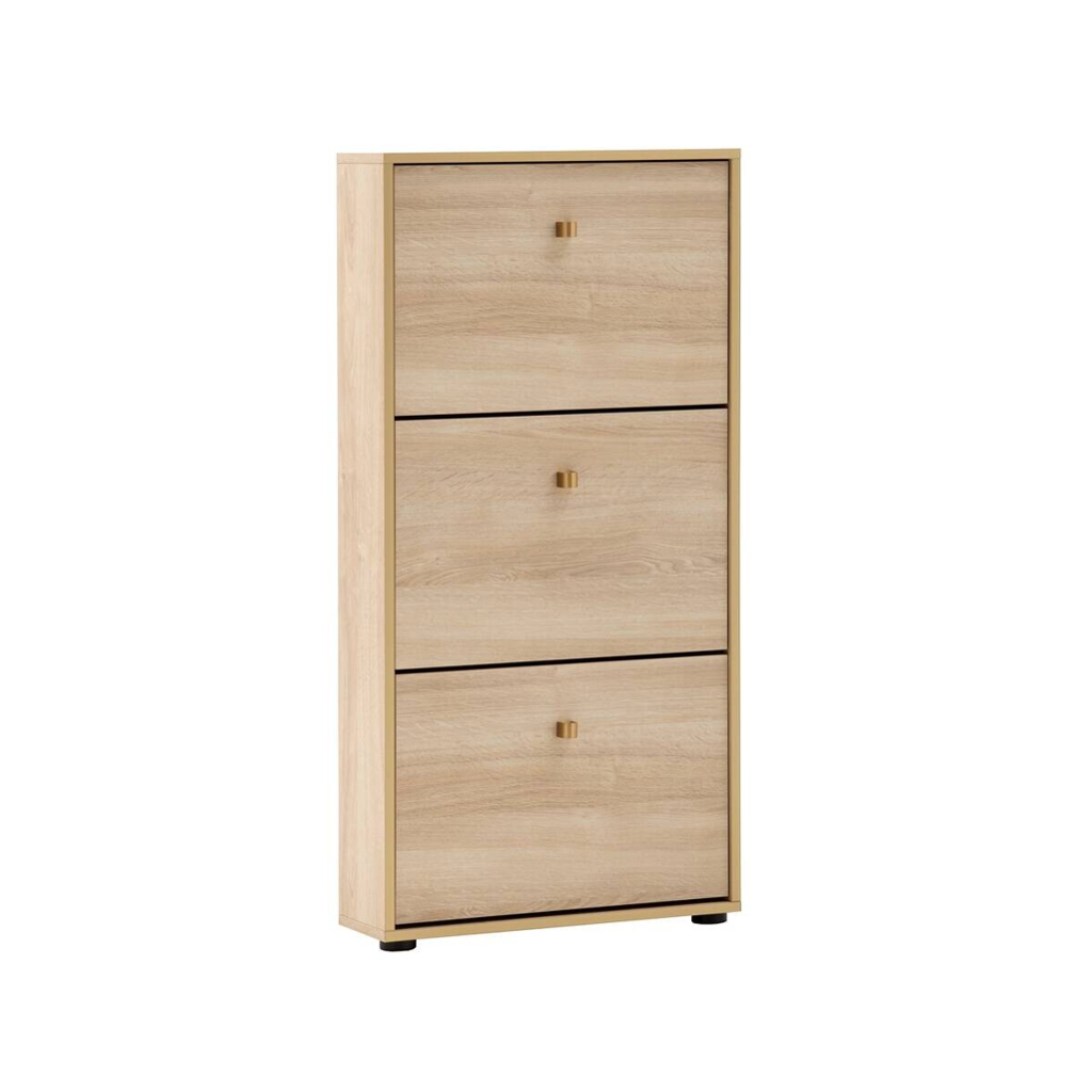 Schuhkipper Flora, 3er Eiche Nachbildung B/H/T: ca. 59,8x122x19,55 cm