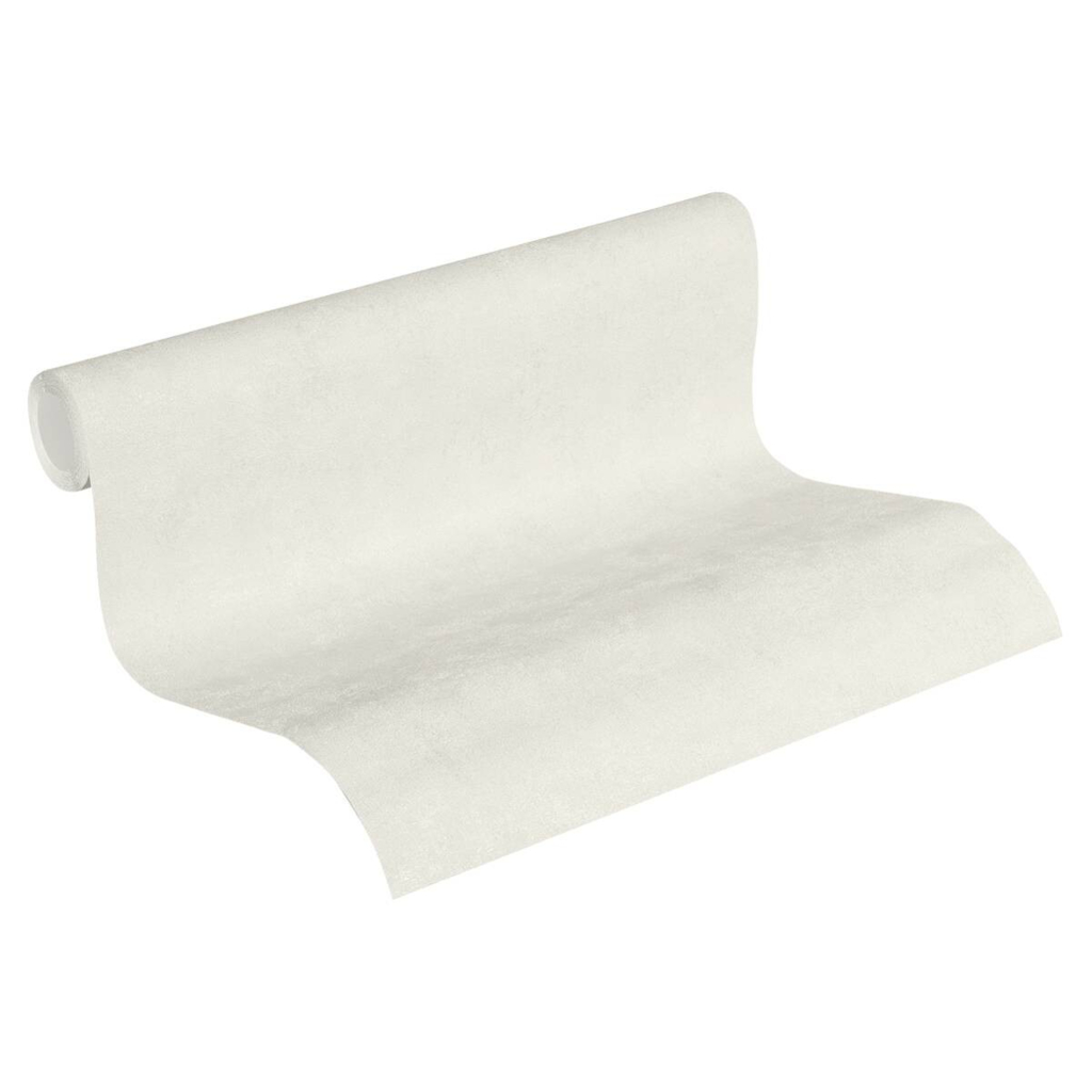Vliestapete Uni creme weiß B/L: ca. 53x1005 cm
