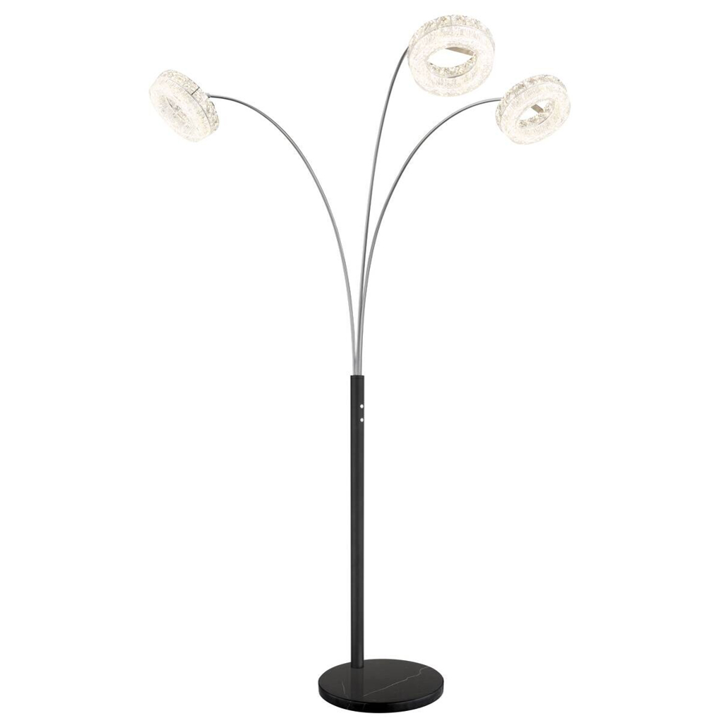 GLOBO Stehlampe klar schwarz Metall Acryl Glas B/H/L: ca. 102x190x82,5 cm 1 Brennstellen