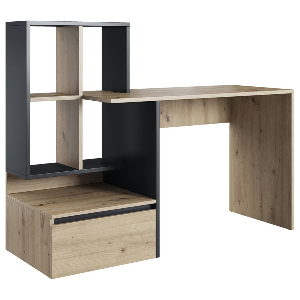 Schreibtisch SCHREIBTISH PACO 2 Eiche Artisan Nachbildung anthrazit B/H/T: ca. 145x112x52 cm