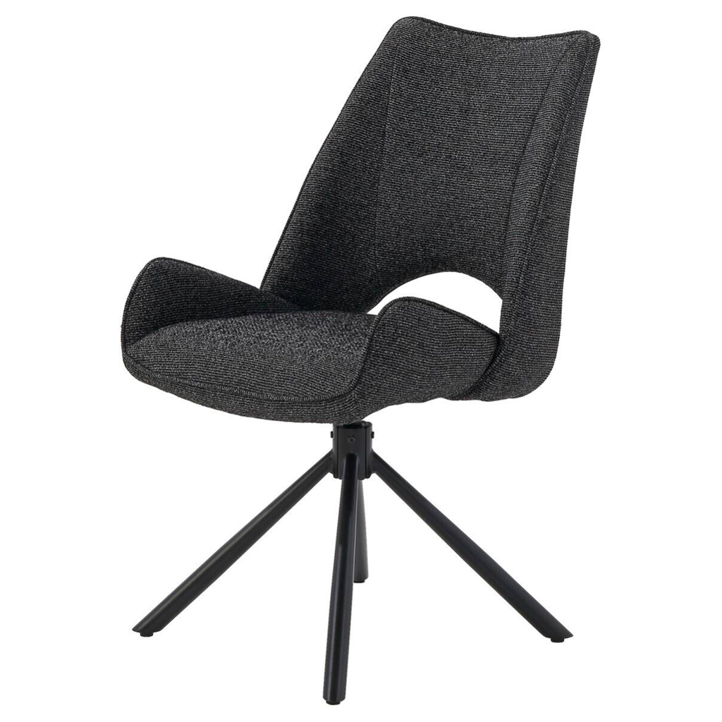 Drehstuhl schwarz Webstoff B/H/T: ca. 52x91x66 cm