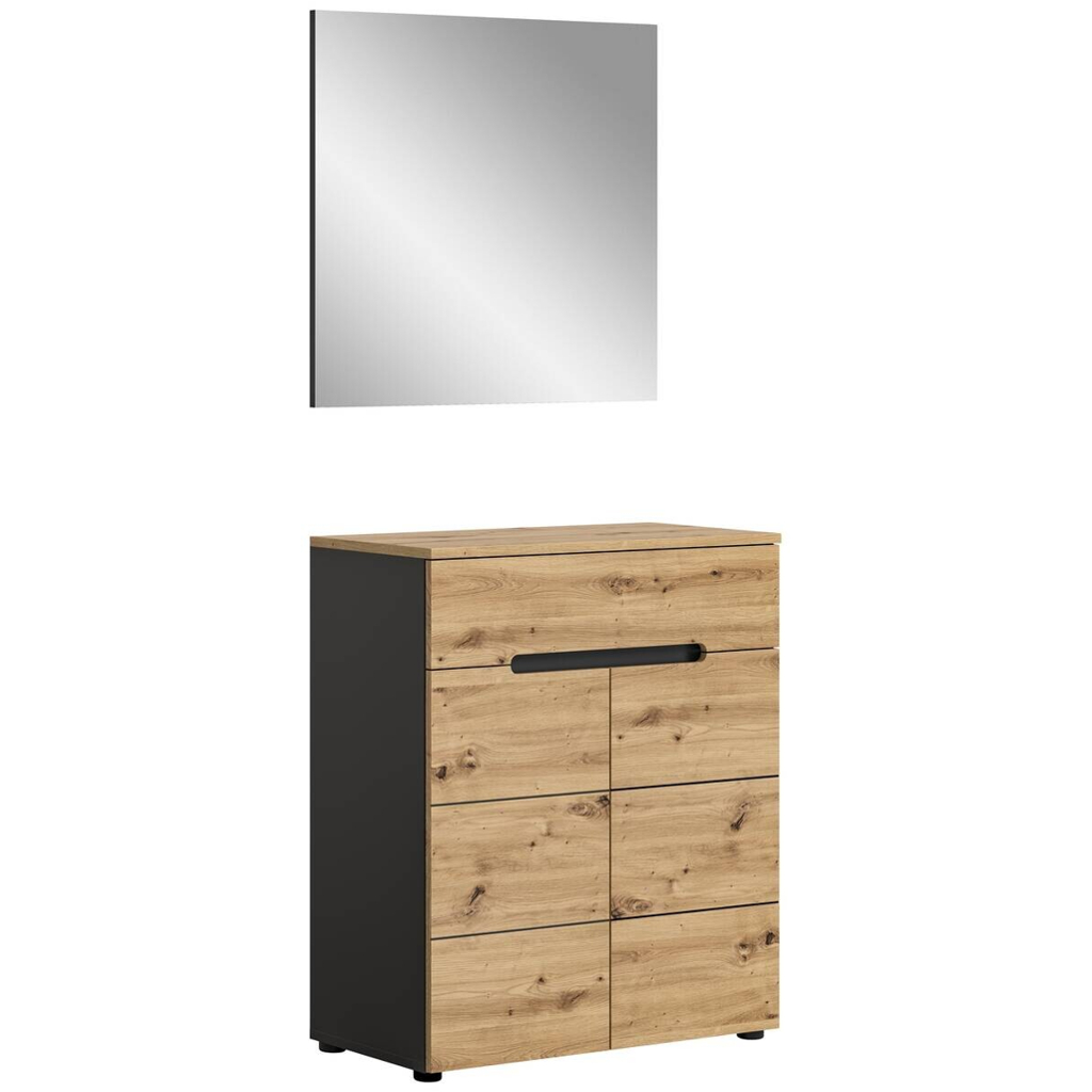 Garderobe CANU edles Basaltgrau Nachbildung Eiche Artisan Nachbildung B/H/T: ca. 80x190x37 cm
