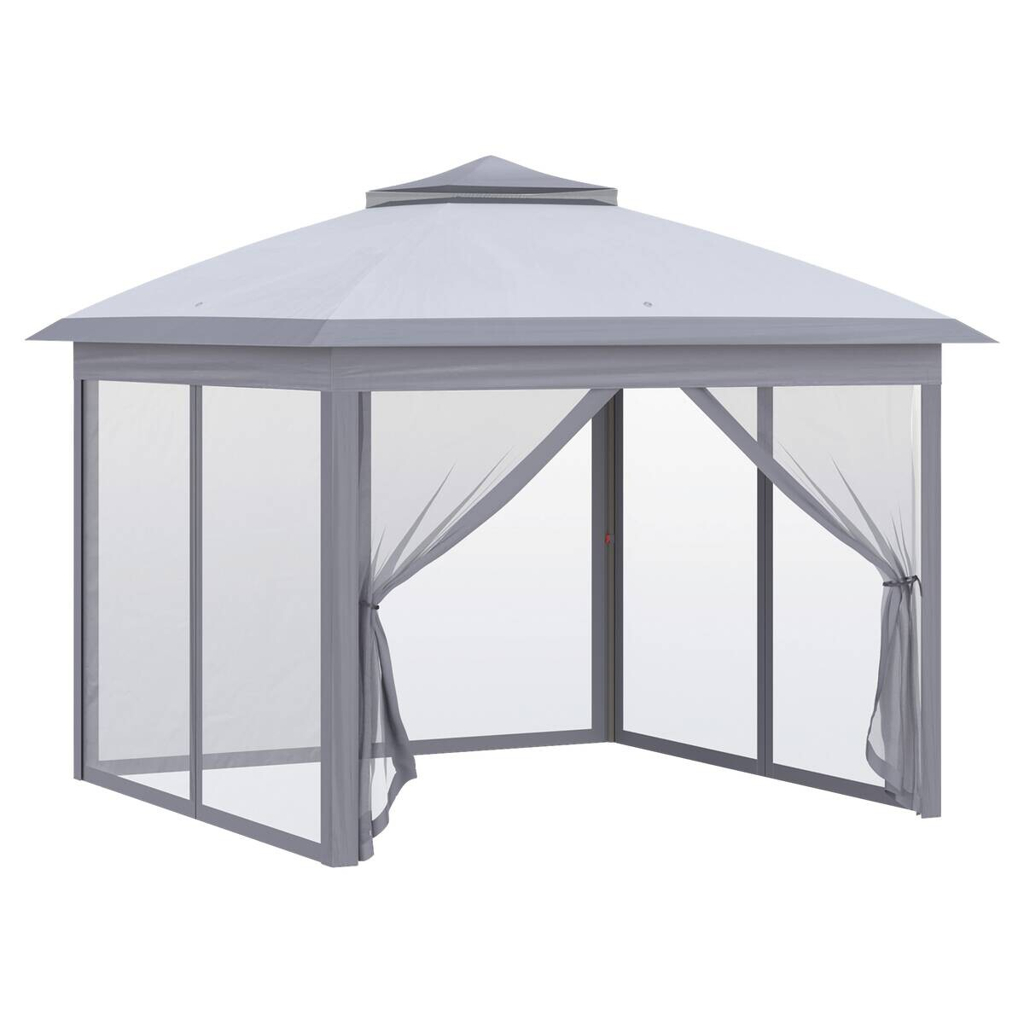 Outsunny Pavillon grau Metall B/H/L: ca. 330x288x330 cm