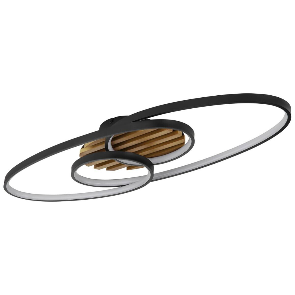 GLOBO Deckenventilator braun schwarz Metall Holz B/H/L: ca. 11x90x34 cm