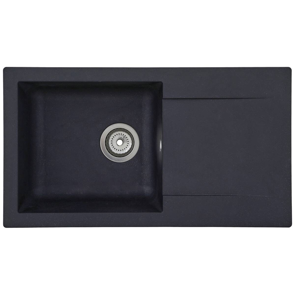 Respekta Einbauspüle Denver 78 x 44 S schwarz Mineralite B/H/T: ca. 78x17x43,5 cm