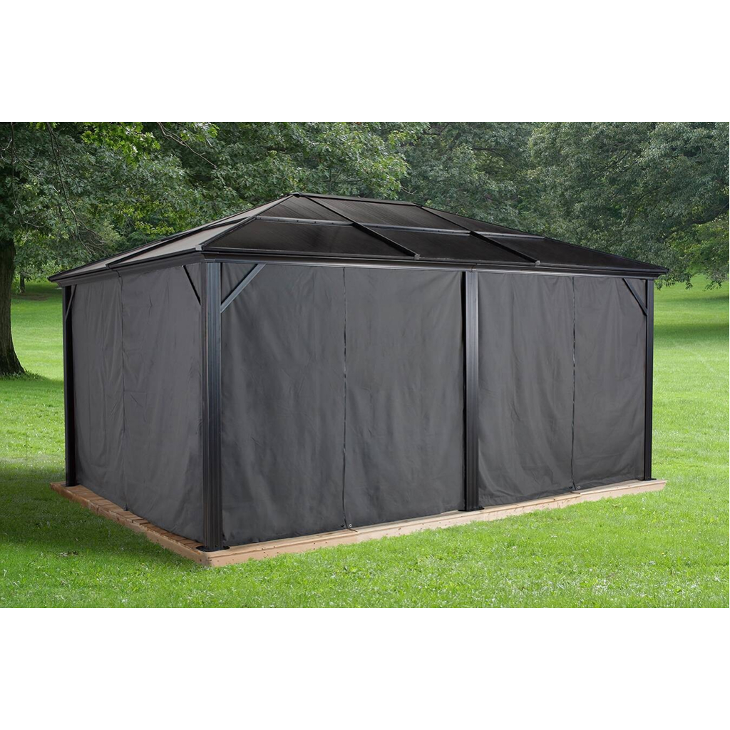 Sojag Pavillon-Vorhang-Set Meridien grau Polyester