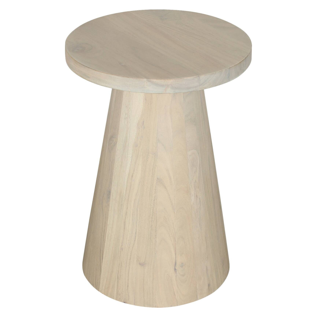 Beistelltisch CONE weiß gekälkt Akazie H/D: ca. 50x40 cm