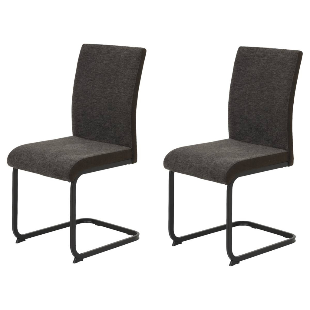 Stuhl 2er Set LINN braun Webstoff B/H/T: ca. 43x92x52 cm