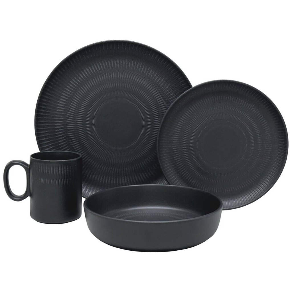 KEVOLI home Kombiservice schwarz Porzellan 2 tlg.