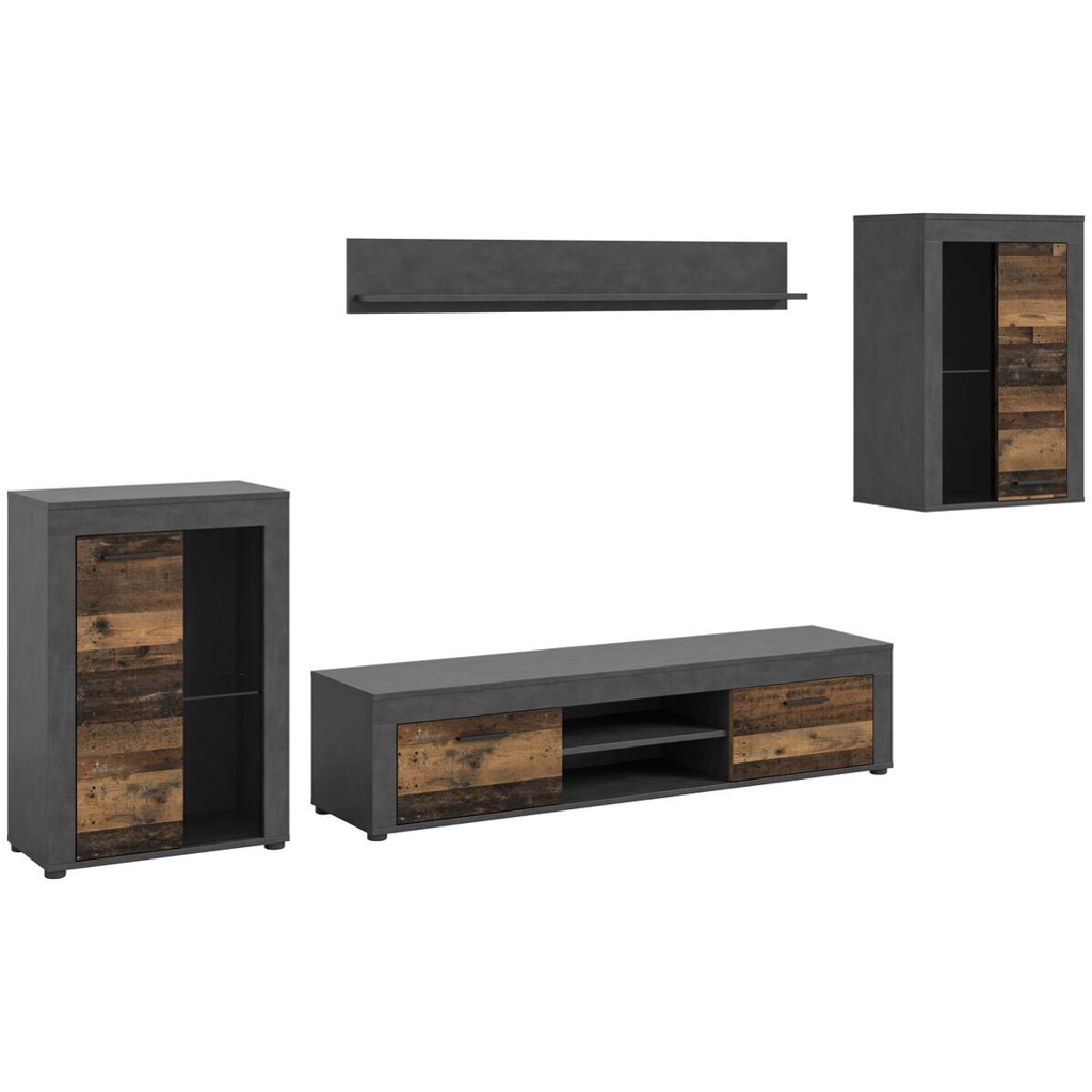 Wohnwand Jam Matera Nachbildung Old Wood Nachbildung B/H/T: ca. 169x310x35 cm