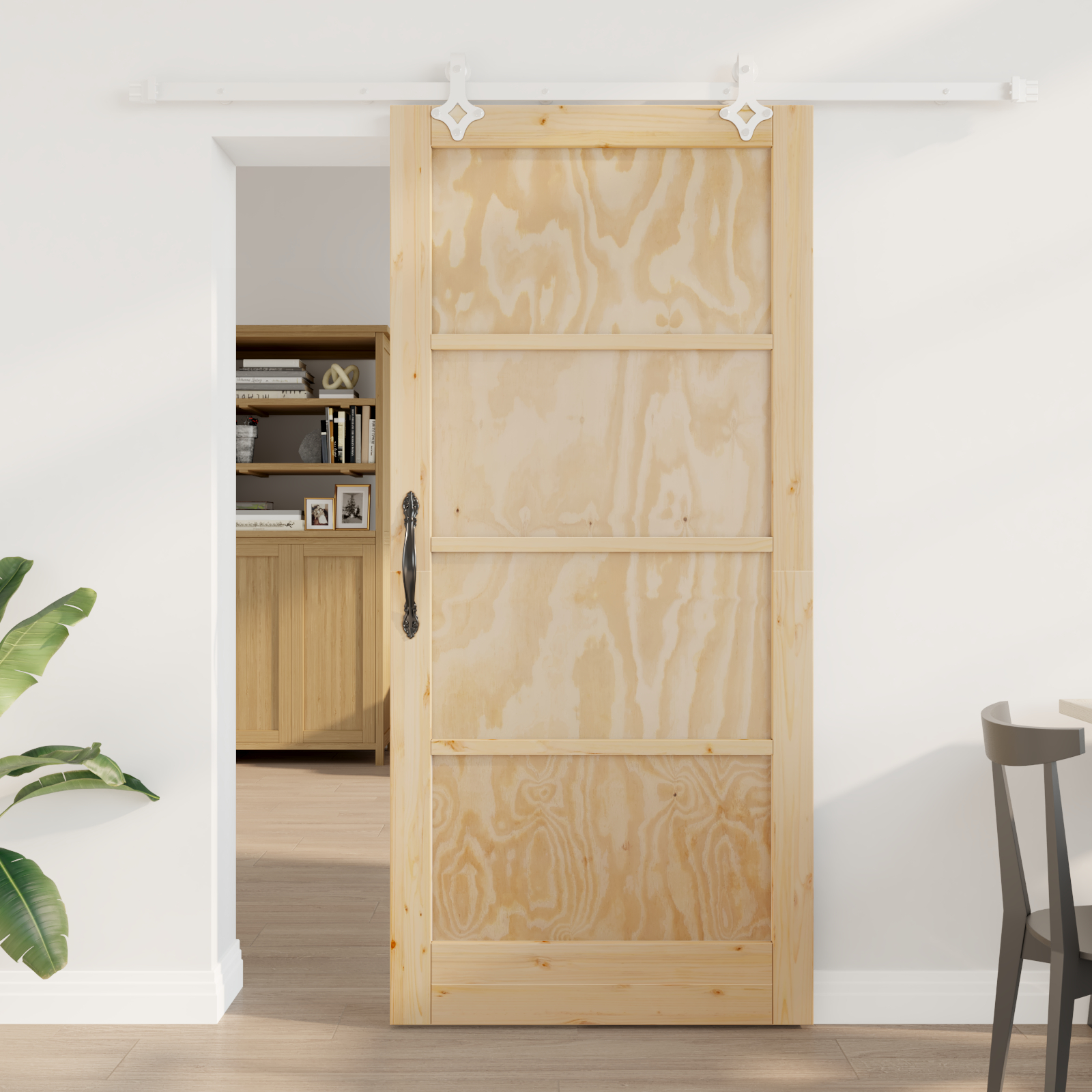 klizna vrata s setom opreme 93x202 cm Čvrsti bor, vidaXL unutarnja vrata
