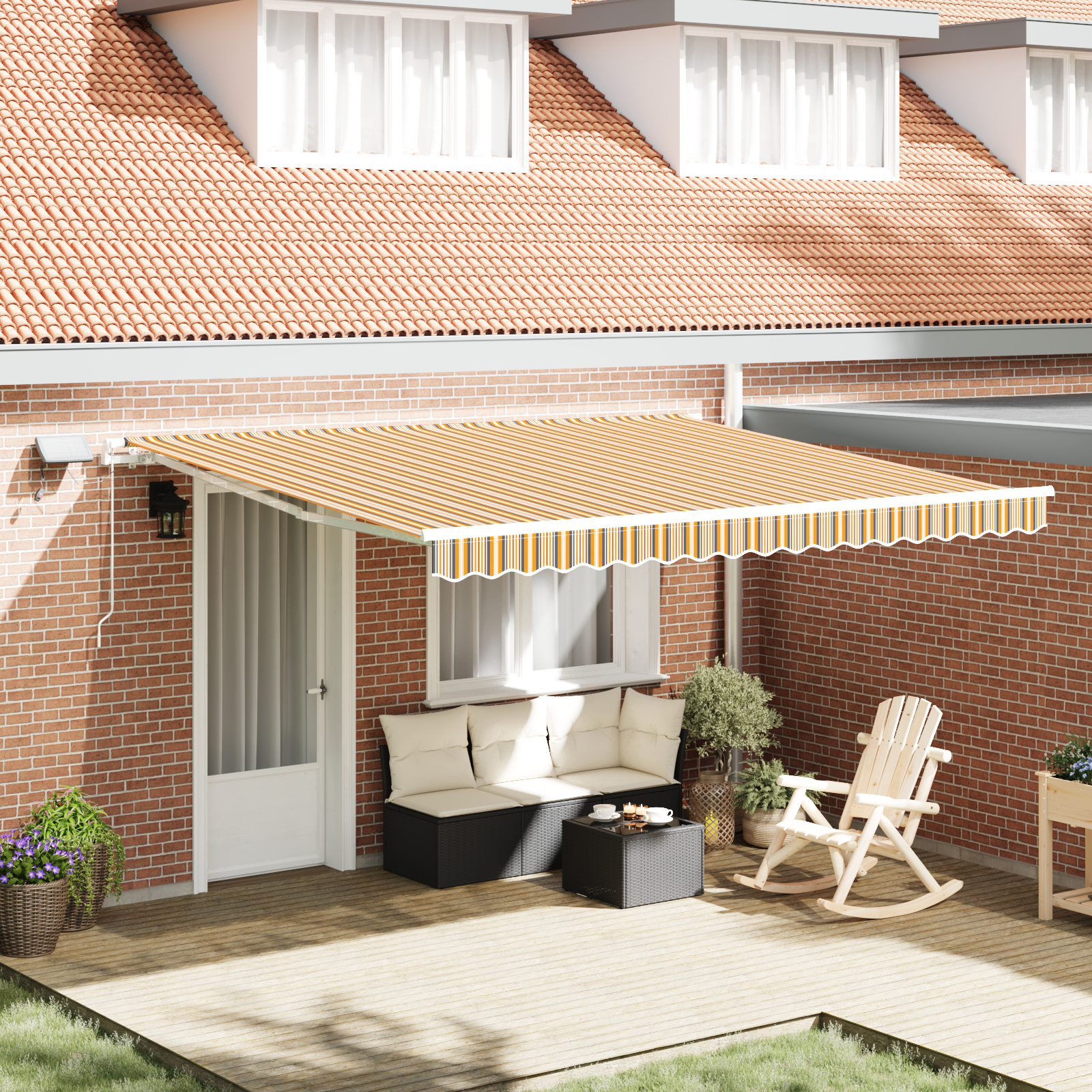 vidaXL Manuelle einziehbare Markise mit LED in vielen Farben 400x350 cm
