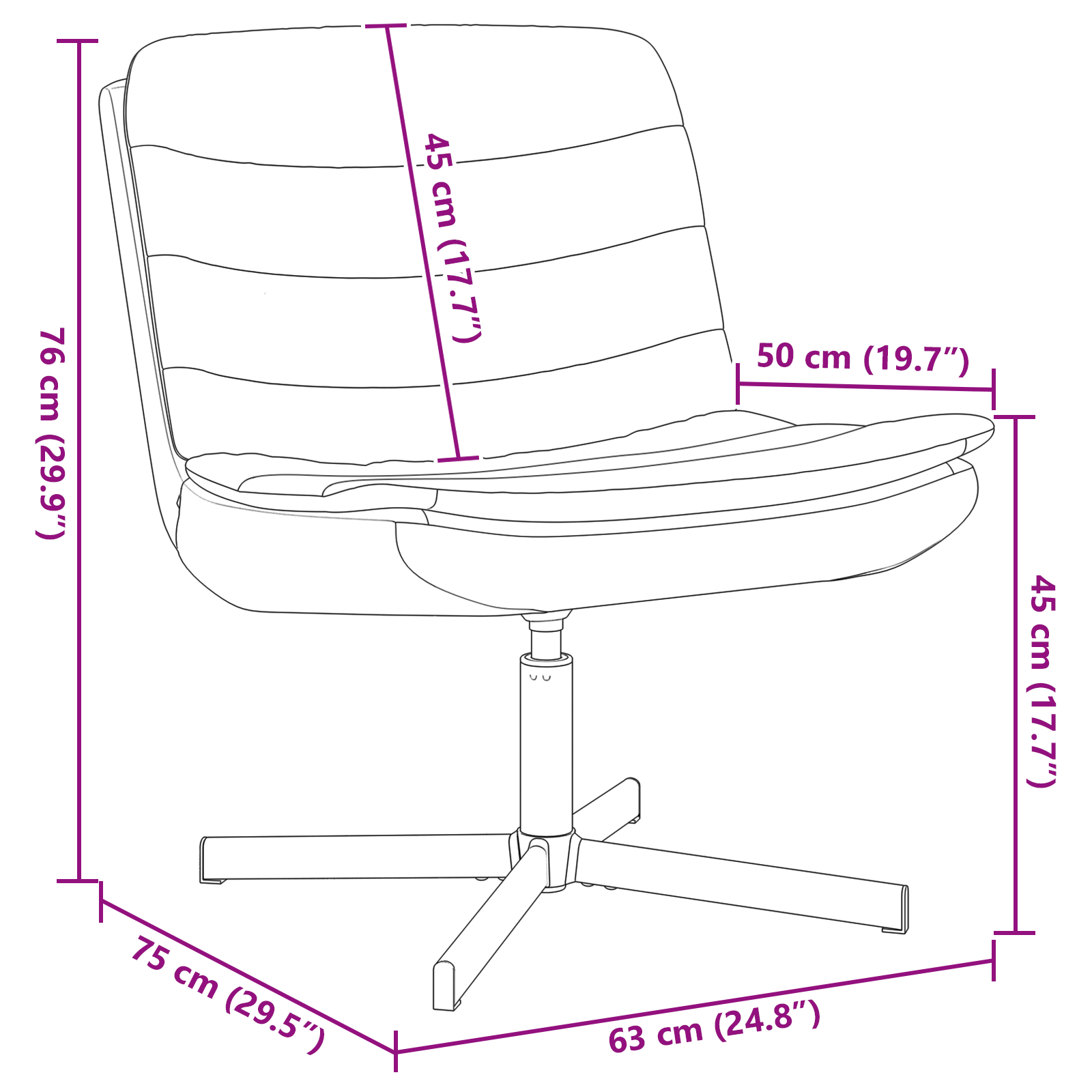 Scaun Pivotant Albastru Țesătură și Metal Standard Pivotant [10]