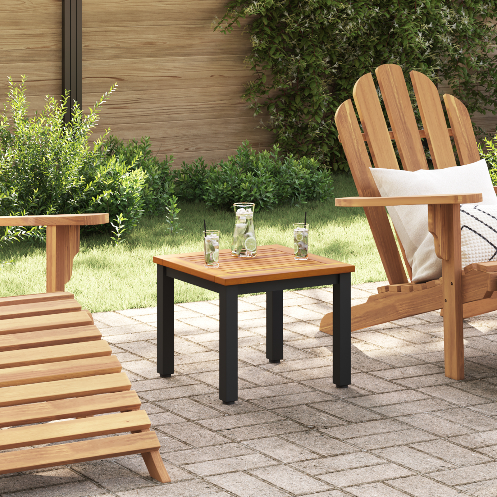 vidaXL Garten Beistelltisch 45x45x38 cm Massiv Akazienholz