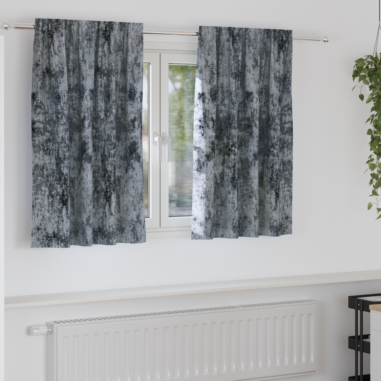 Velvetske zavjese 2 kom s Okošama Srebrno siva 140x140 cm