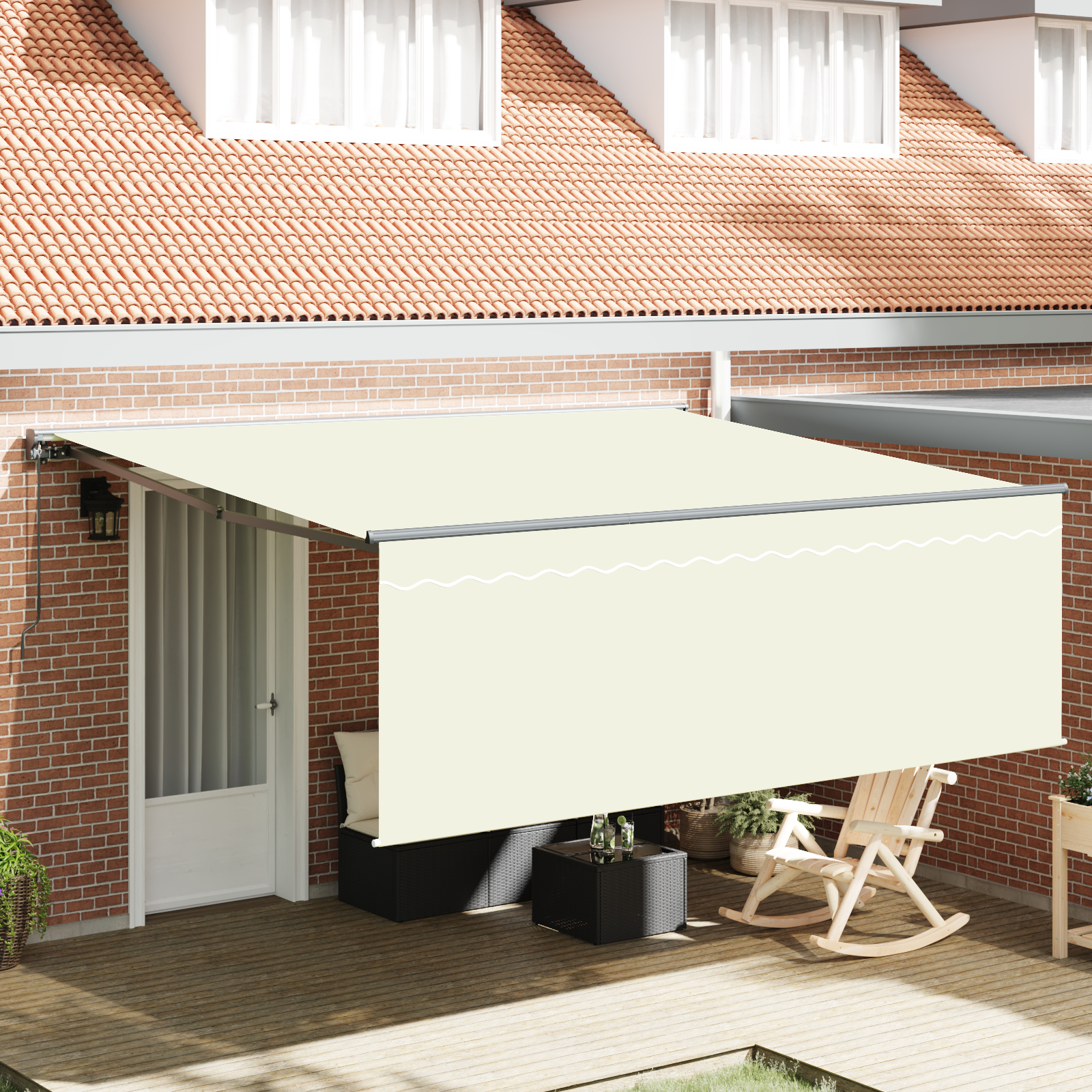 vidaXL Manuelle einziehbare Markise Creme 350x250 cm