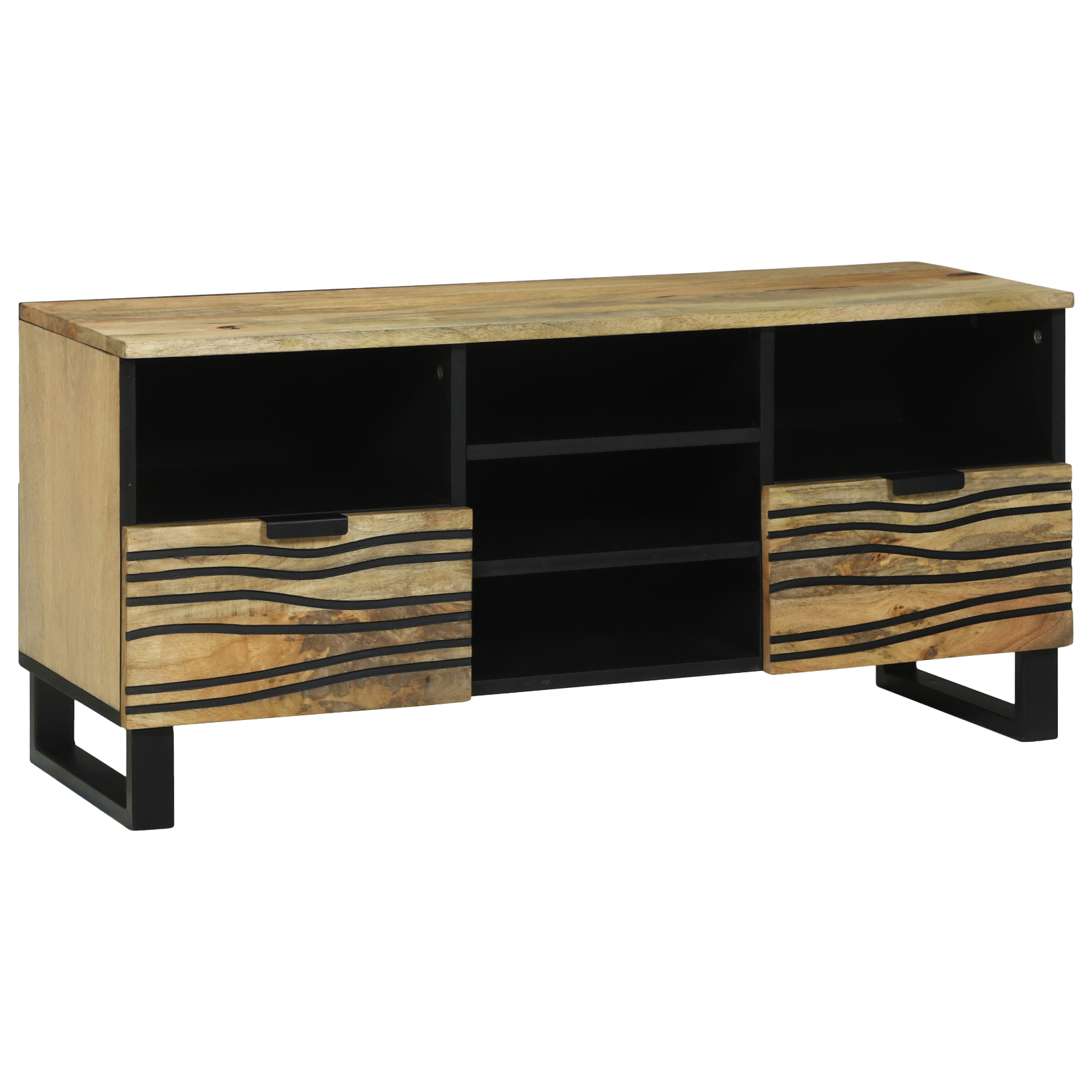 Dulapuri & rafturi pentru stocare media - Cabinet TV 100x33.5x46 cm Lemn masiv de mango